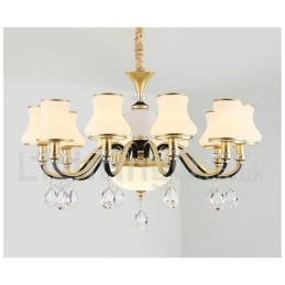 Lámpara colgante de cristal de lujo rústica retro con pantalla de cristal