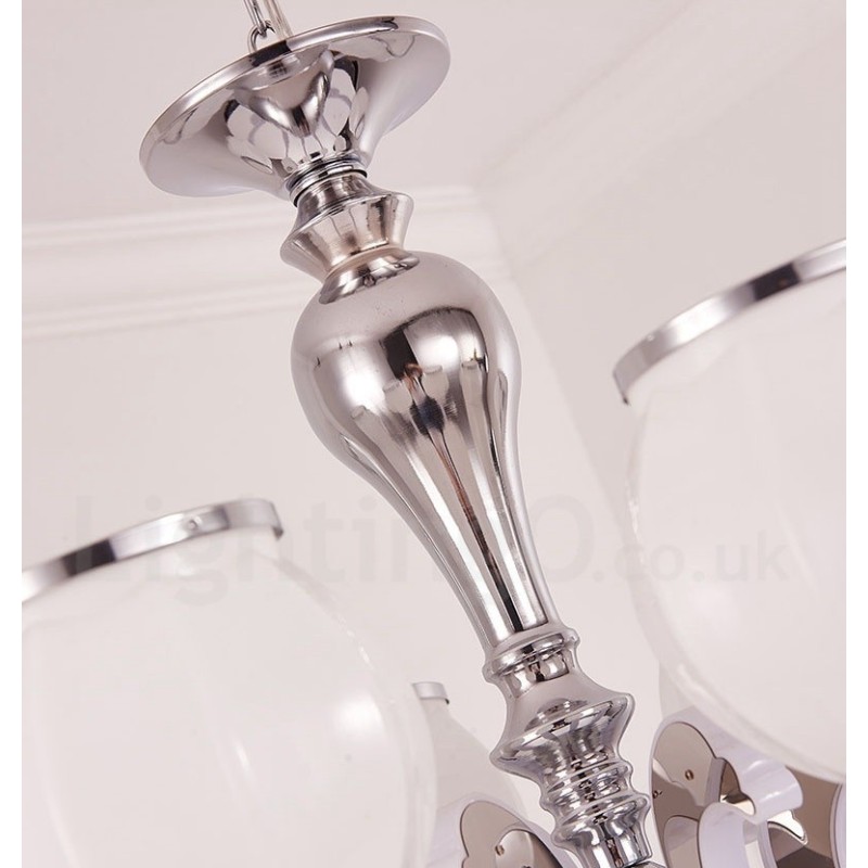 Lámpara colgante moderna contemporánea de lujo de 6 luces con pantalla de cristal