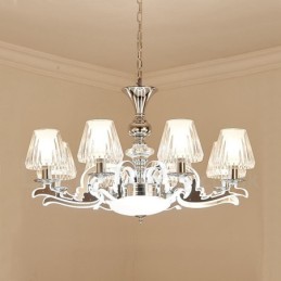 Lámpara colgante de cristal de lujo rústica retro con pantalla de cristal