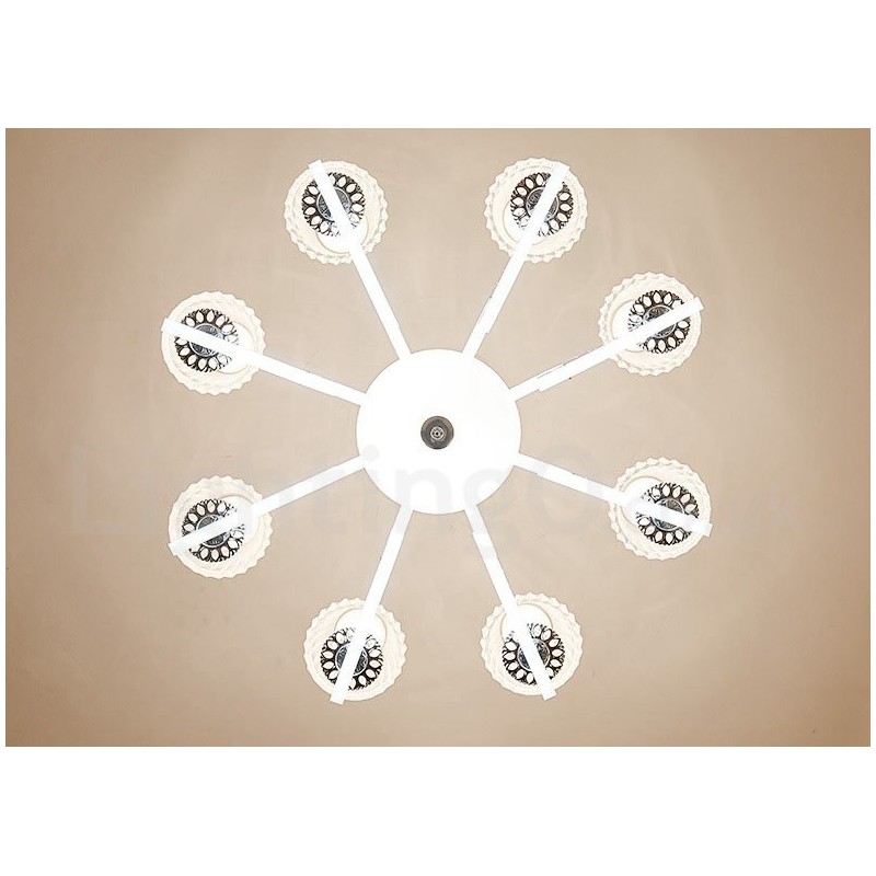 Lámpara colgante de cristal de lujo rústica retro con pantalla de cristal
