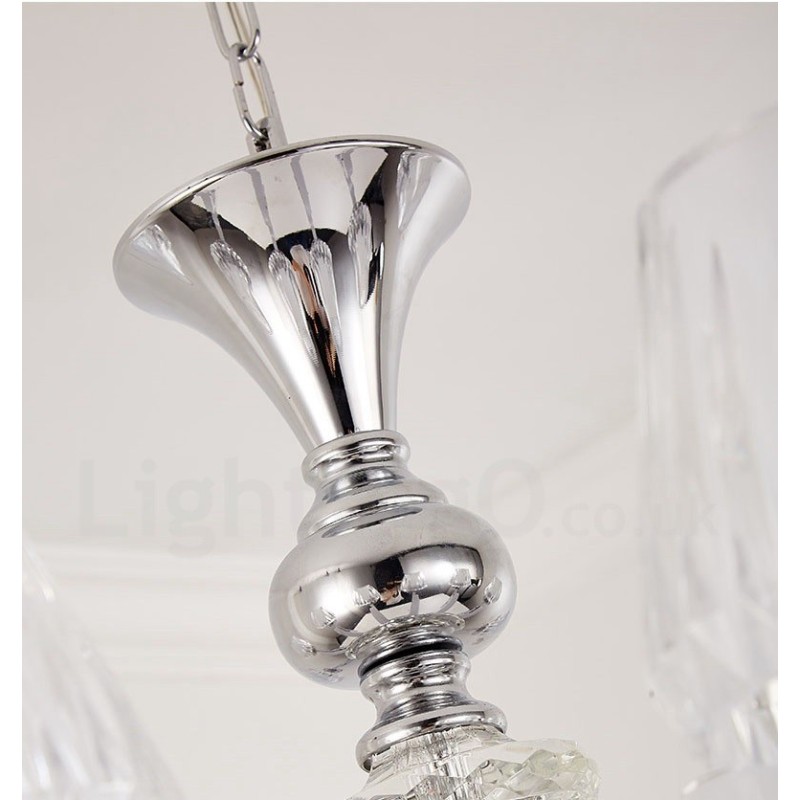 Lámpara colgante de cristal de lujo rústica retro con pantalla de cristal