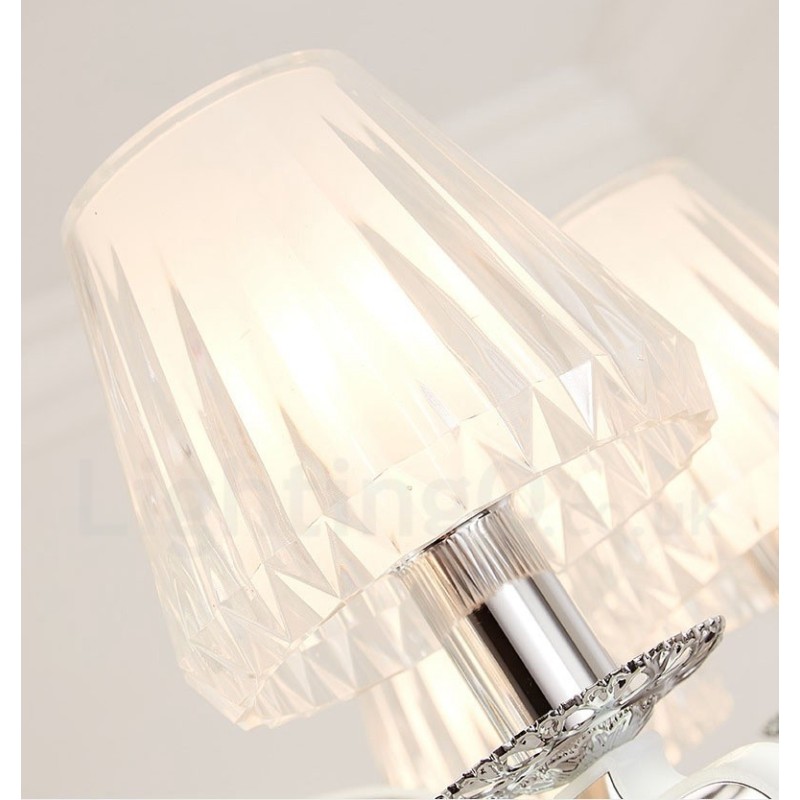 Lámpara colgante de cristal de lujo rústica retro con pantalla de cristal