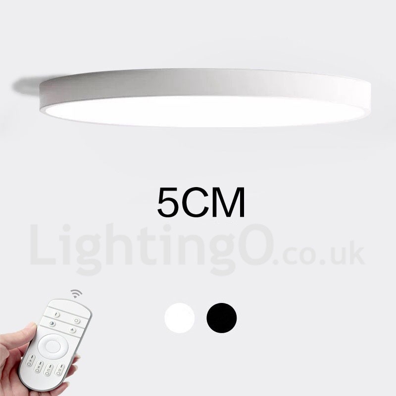 Lámpara de techo empotrada de estilo nórdico contemporáneo, ultrafina y regulable, con pantalla acrílica y control remoto. También se puede usar como luz de pared.