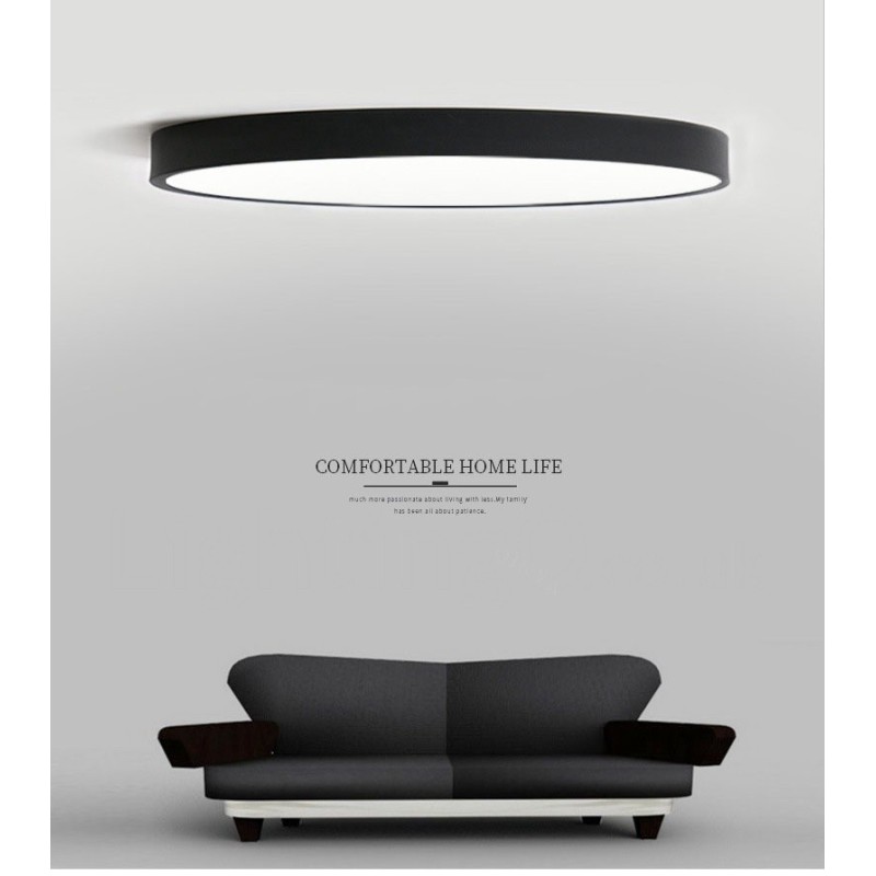 Lámpara de techo empotrada de estilo nórdico contemporáneo, ultrafina y regulable, con pantalla acrílica y control remoto. También se puede usar como luz de pared.