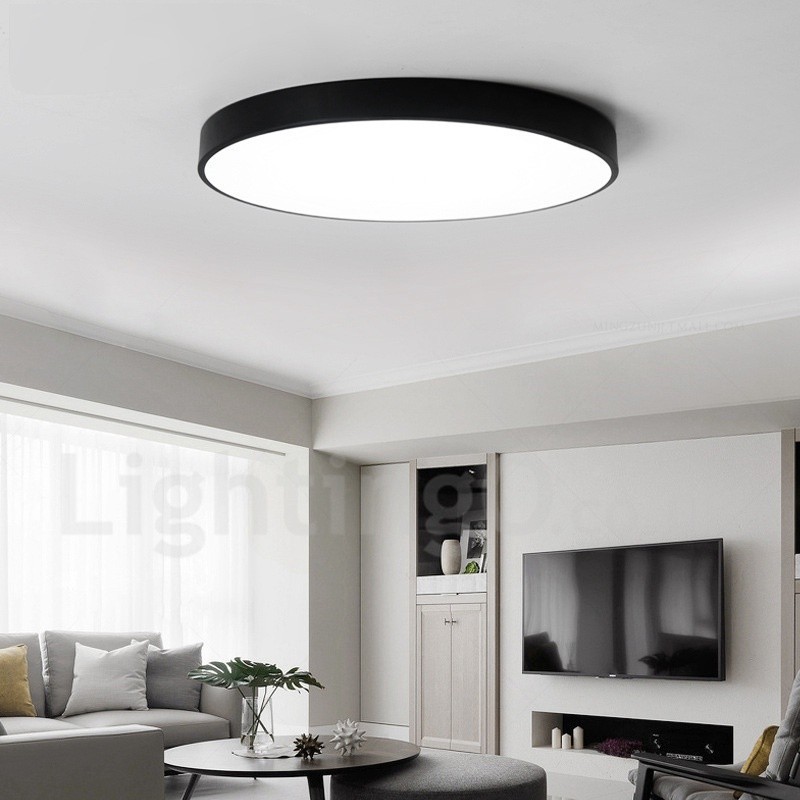 Lámpara de techo empotrada de estilo nórdico contemporáneo, ultrafina y regulable, con pantalla acrílica y control remoto. También se puede usar como luz de pared.