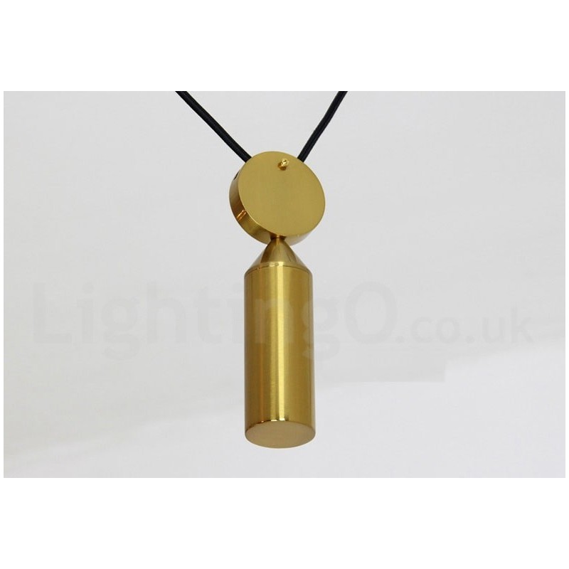 Lámpara colgante de techo de latón con diseño nórdico contemporáneo moderno de cobre puro y con subida y bajada.