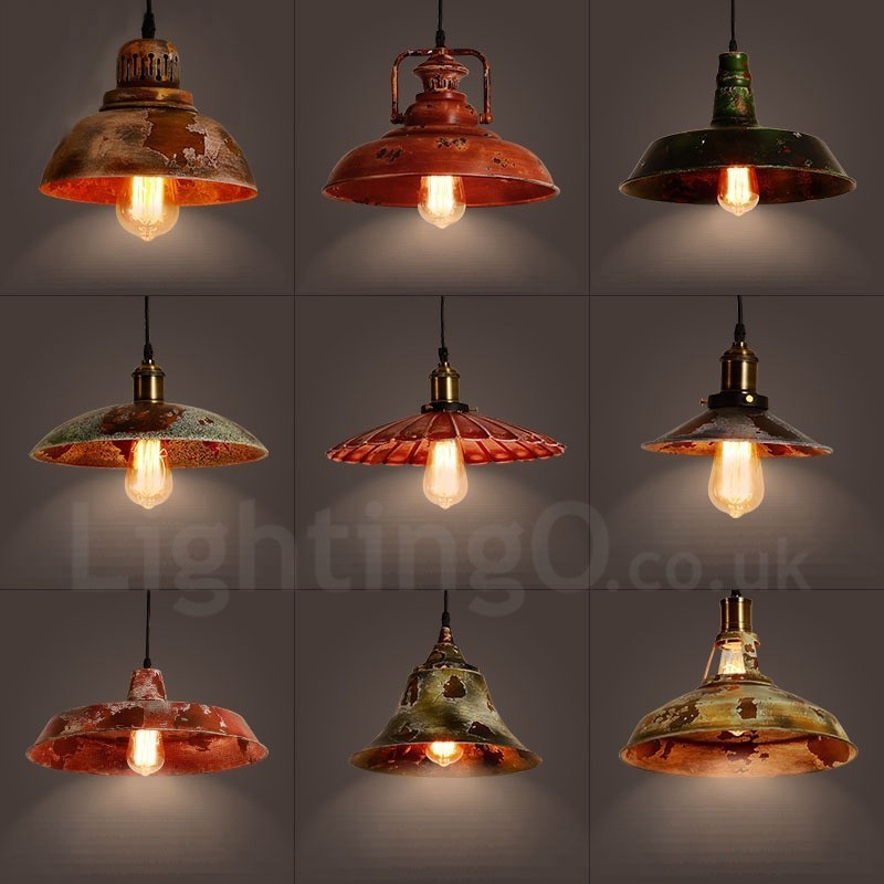Lámpara colgante rústica estilo loft, estilo retro vintage, de 1 luz