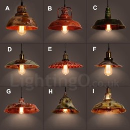 Lámpara colgante rústica estilo loft, estilo retro vintage, de 1 luz