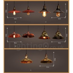 Lámpara colgante rústica estilo loft, estilo retro vintage, de 1 luz