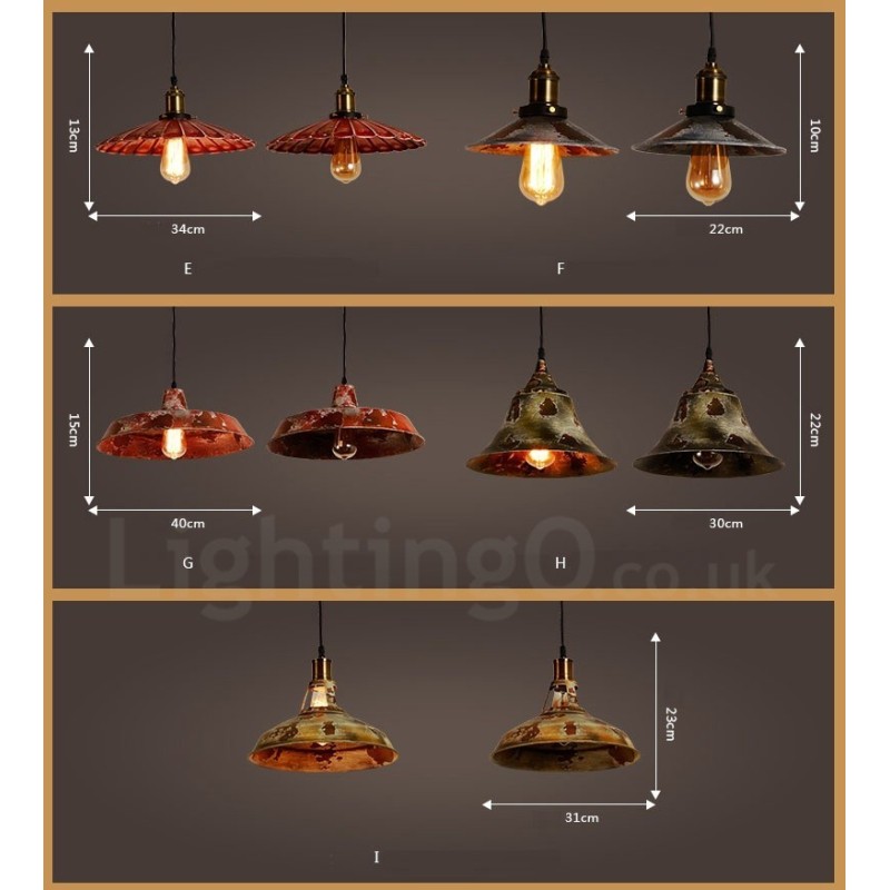 Lámpara colgante rústica estilo loft, estilo retro vintage, de 1 luz