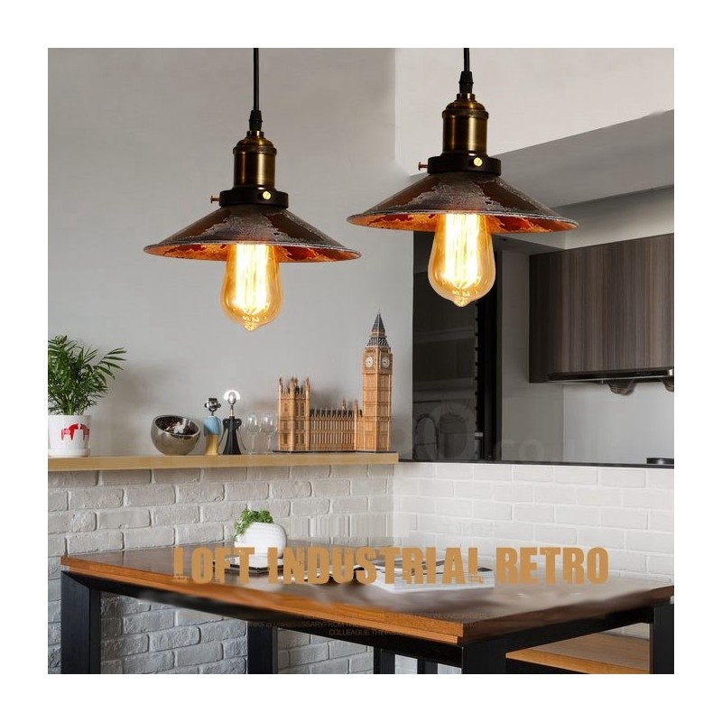 Lámpara colgante rústica estilo loft, estilo retro vintage, de 1 luz
