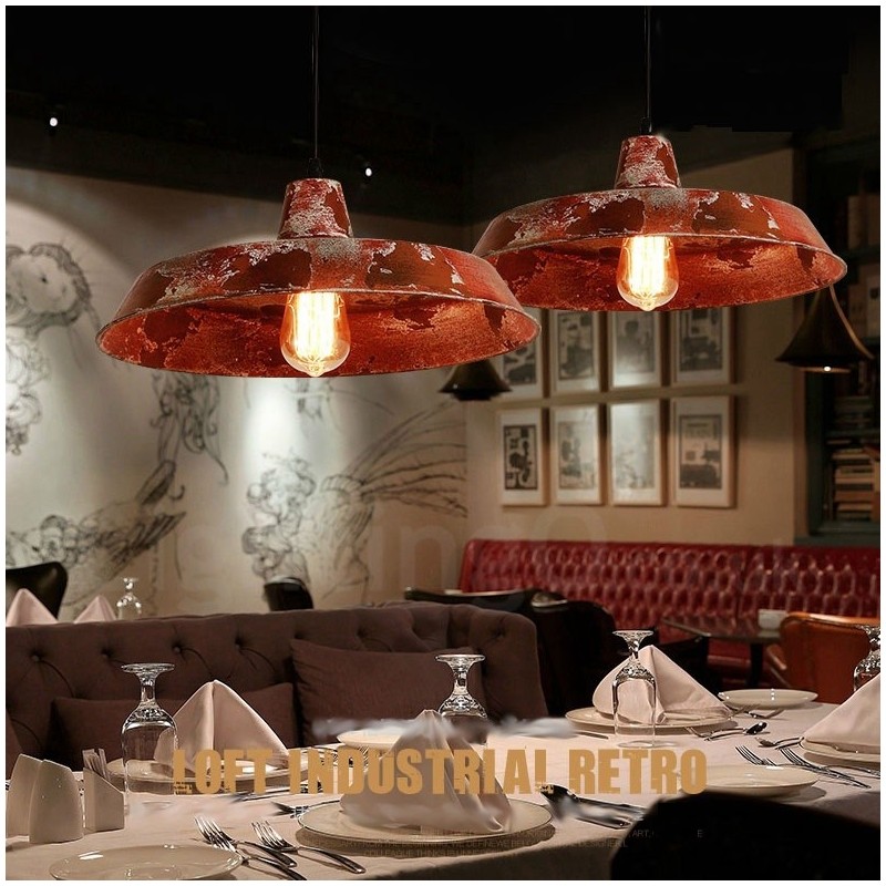 Lámpara colgante rústica estilo loft, estilo retro vintage, de 1 luz