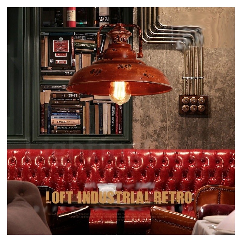 Lámpara colgante rústica estilo loft, estilo retro vintage, de 1 luz