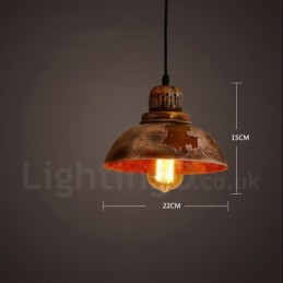 Lámpara colgante rústica estilo loft, estilo retro vintage, de 1 luz