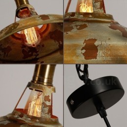 Lámpara colgante rústica estilo loft, estilo retro vintage, de 1 luz