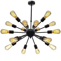 Lámpara de araña minimalista radial de 18 luces de estilo norteamericano