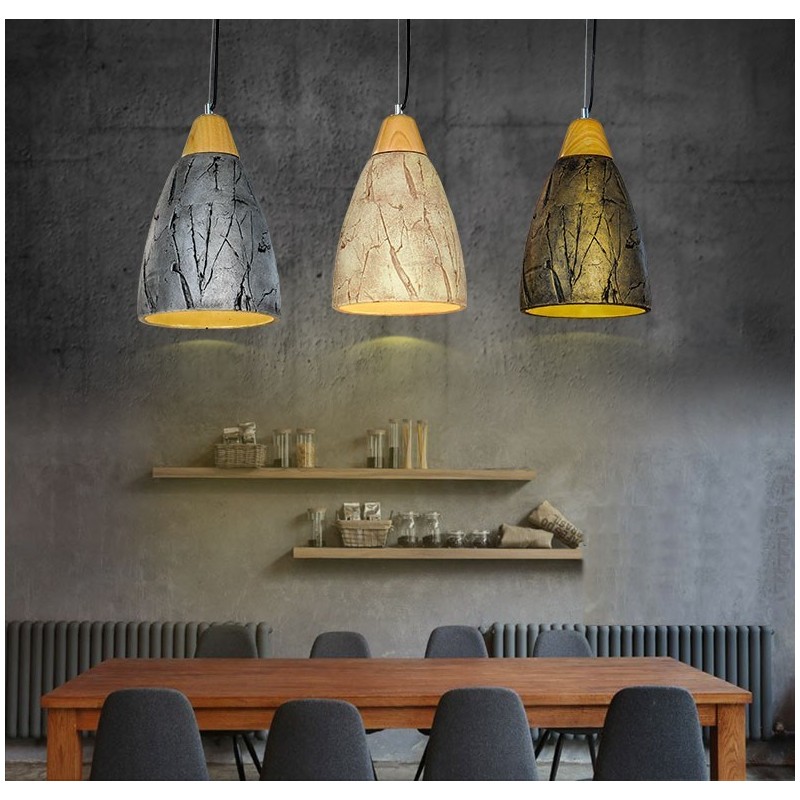 Lámpara de techo colgante moderna contemporánea de cemento de 1 luz