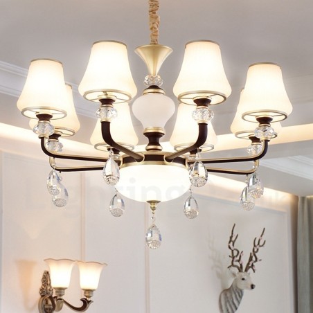 Lámpara colgante de cristal moderna, contemporánea, retro, de lujo, con pantalla de cristal Lámpara colgante de cristal moderna, contemporánea, retro, de lujo, con pantalla de cristal