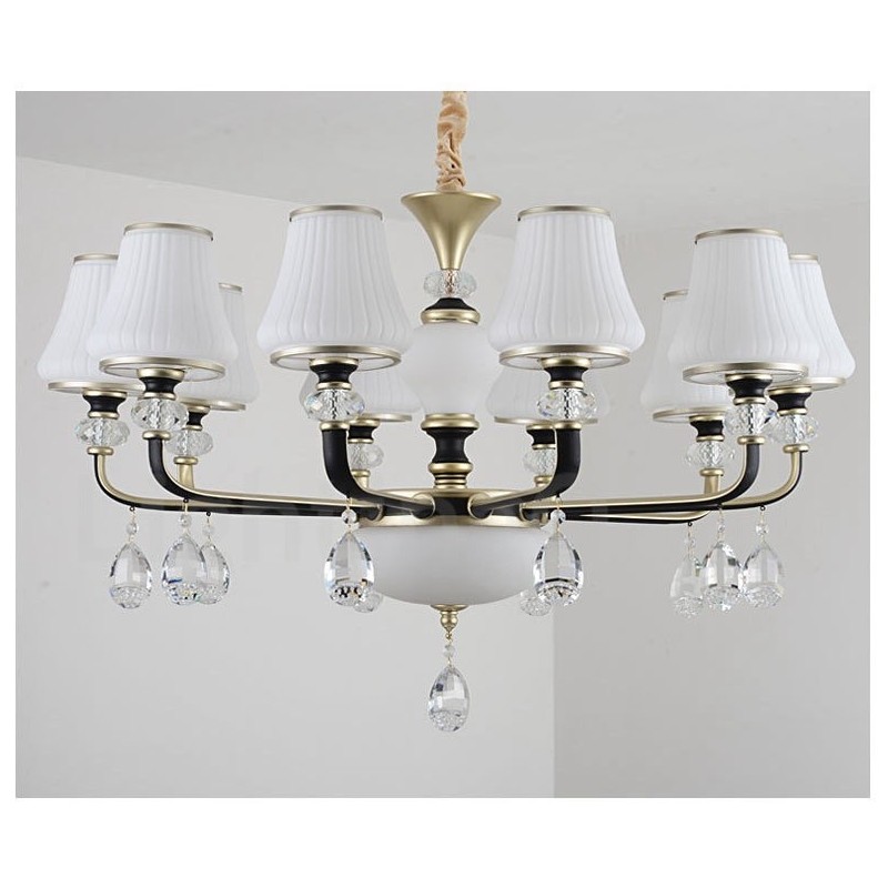 Lámpara colgante de cristal moderna, contemporánea, retro, de lujo, con pantalla de cristal