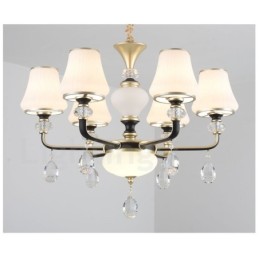 Lámpara colgante de cristal moderna, contemporánea, retro, de lujo, con pantalla de cristal