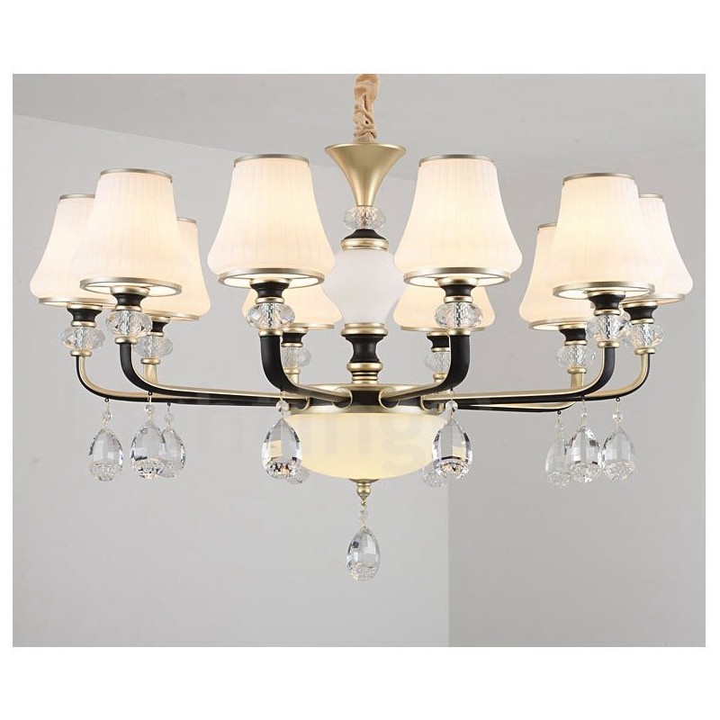 Lámpara colgante de cristal moderna, contemporánea, retro, de lujo, con pantalla de cristal