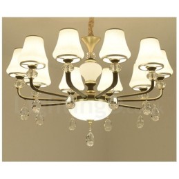 Lámpara colgante de cristal moderna, contemporánea, retro, de lujo, con pantalla de cristal