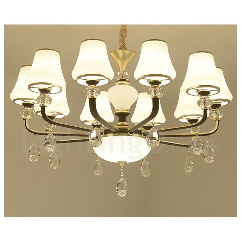 Lámpara colgante de cristal moderna, contemporánea, retro, de lujo, con pantalla de cristal