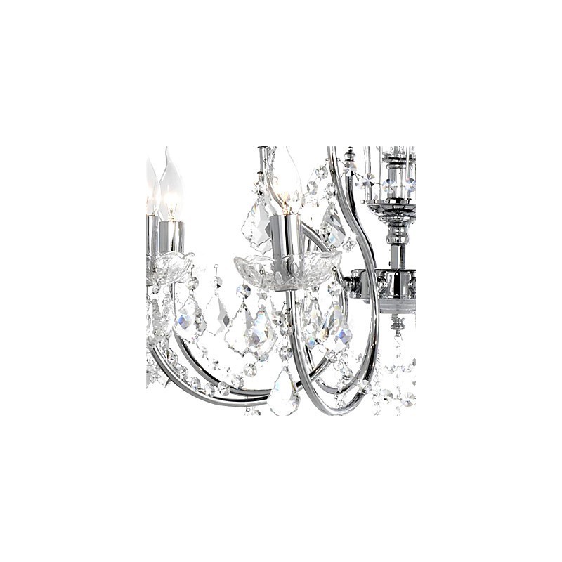 Elegante lámpara de araña de cristal con 8 luces