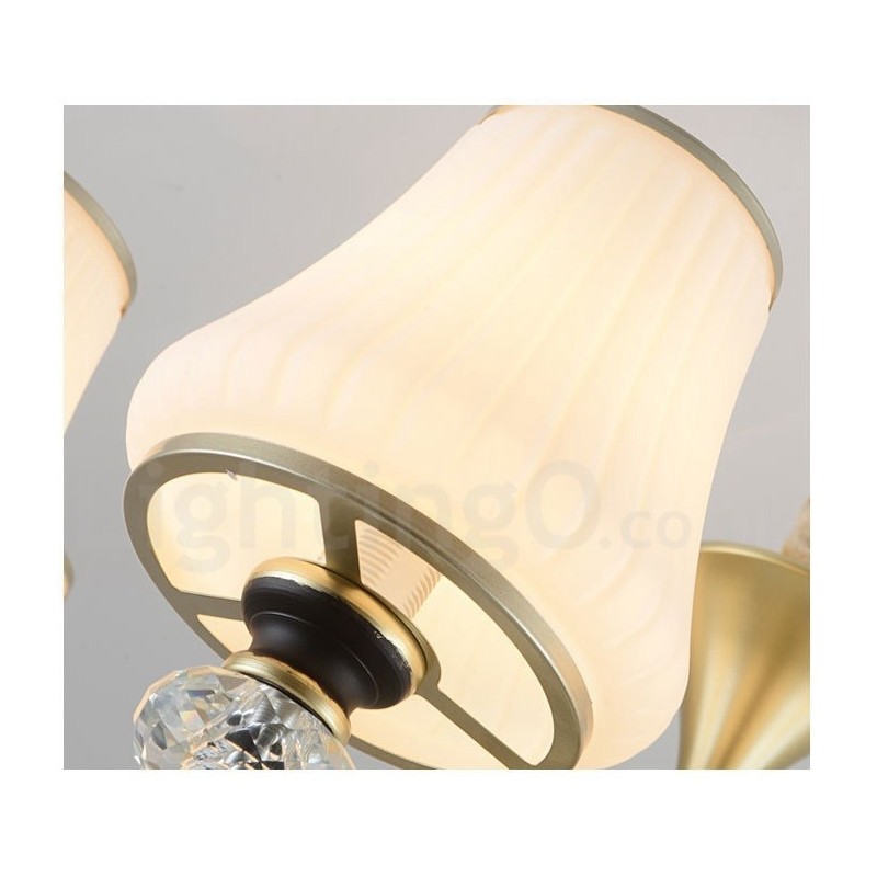 Lámpara colgante de cristal moderna, contemporánea, retro, de lujo, con pantalla de cristal