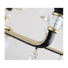 Lámpara colgante de cristal moderna, contemporánea, retro, de lujo, con pantalla de cristal
