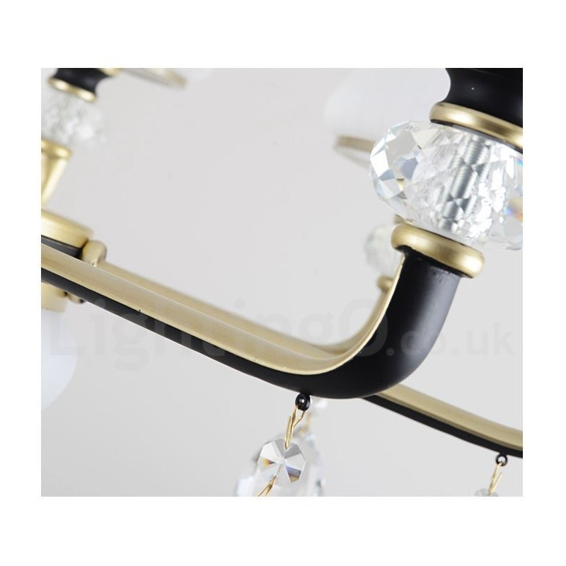 Lámpara colgante de cristal moderna, contemporánea, retro, de lujo, con pantalla de cristal