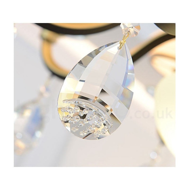 Lámpara colgante de cristal moderna, contemporánea, retro, de lujo, con pantalla de cristal
