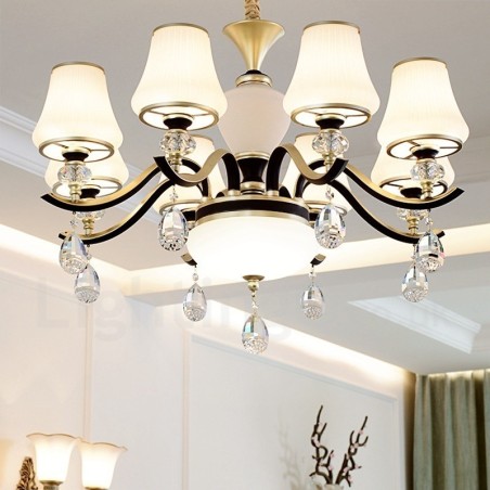 Lámpara colgante de cristal moderna, contemporánea, retro, de lujo, con pantalla de cristal Lámpara colgante de cristal moderna, contemporánea, retro, de lujo, con pantalla de cristal