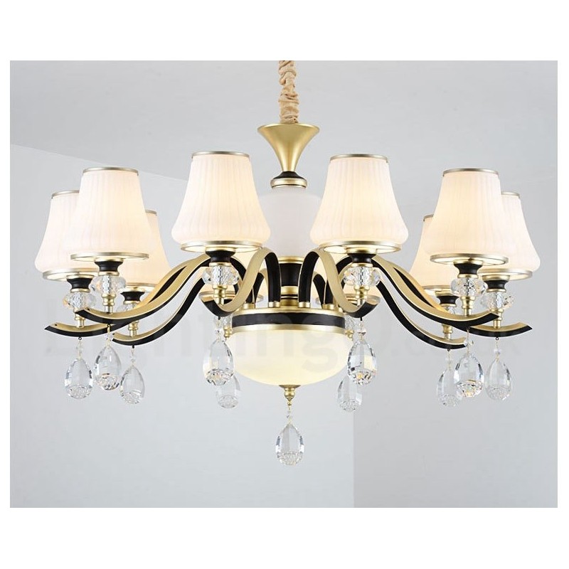Lámpara colgante de cristal moderna, contemporánea, retro, de lujo, con pantalla de cristal