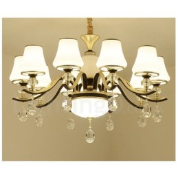 Lámpara colgante de cristal moderna, contemporánea, retro, de lujo, con pantalla de cristal