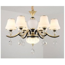 Lámpara colgante de cristal moderna, contemporánea, retro, de lujo, con pantalla de cristal