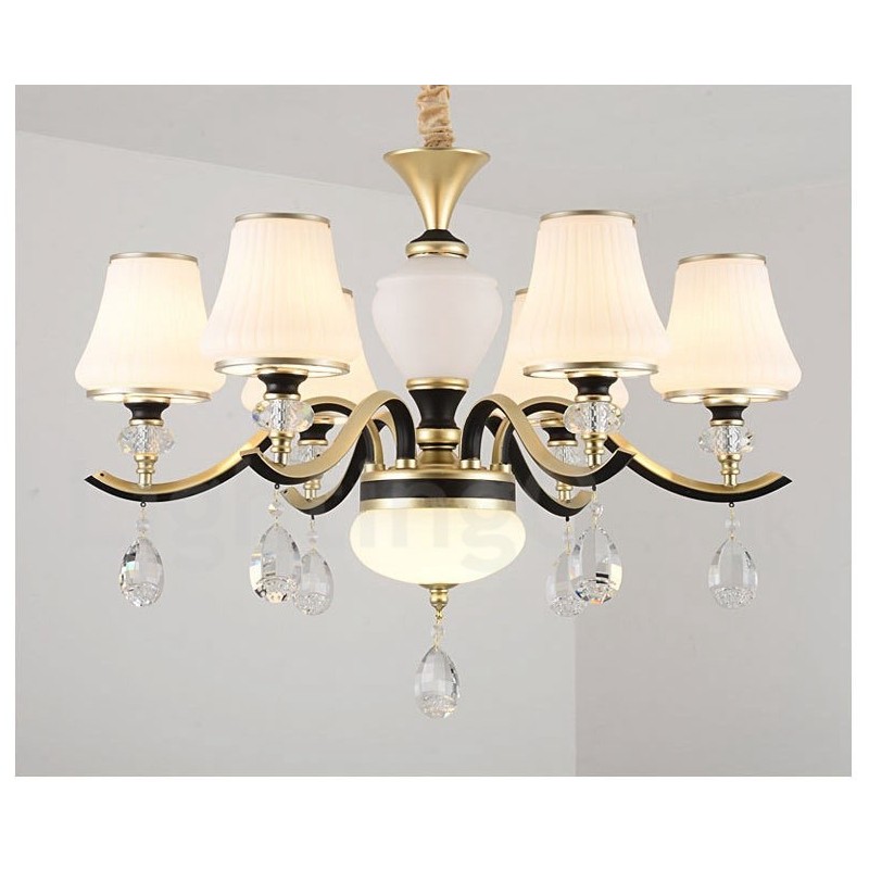 Lámpara colgante de cristal moderna, contemporánea, retro, de lujo, con pantalla de cristal