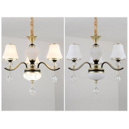 Lámpara colgante de cristal moderna, contemporánea, retro, de lujo, con pantalla de cristal