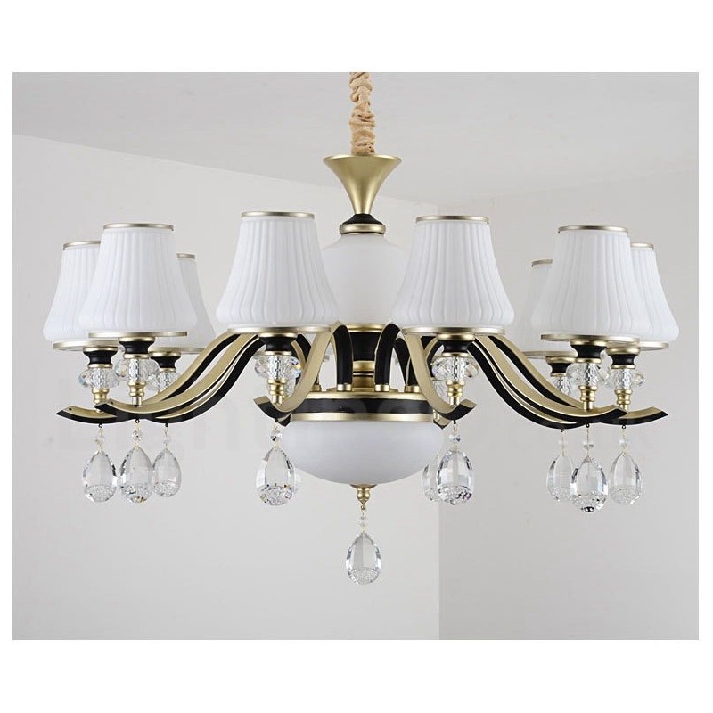 Lámpara colgante de cristal moderna, contemporánea, retro, de lujo, con pantalla de cristal