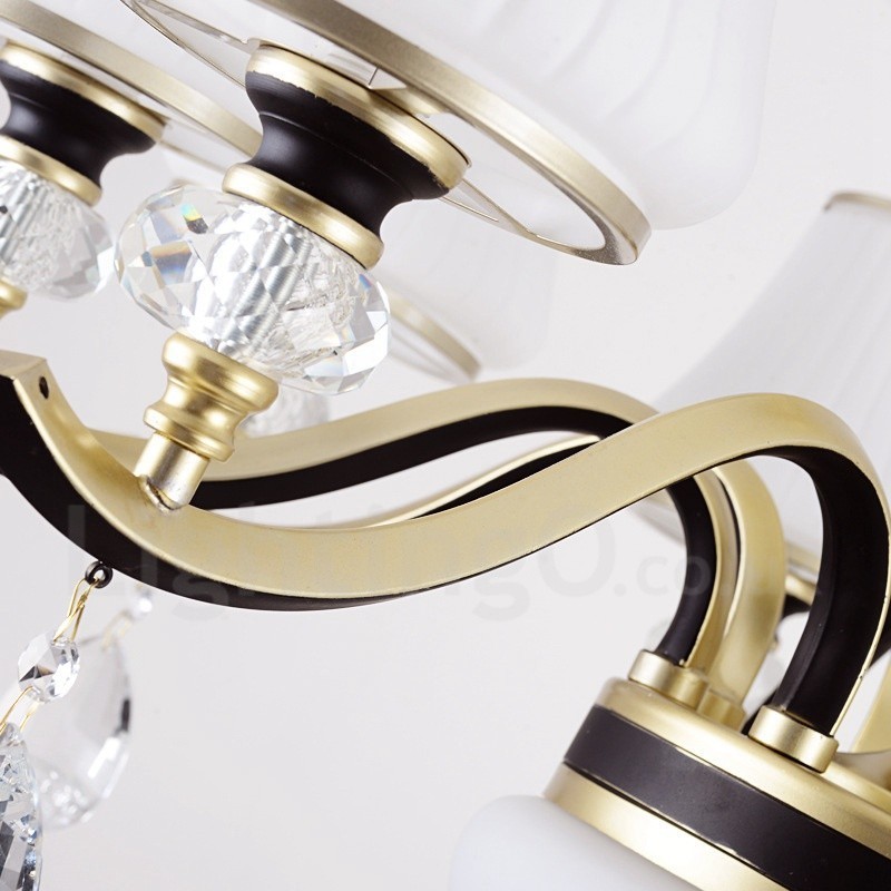 Lámpara colgante de cristal moderna, contemporánea, retro, de lujo, con pantalla de cristal