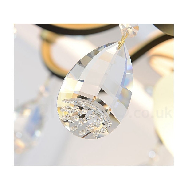 Lámpara colgante de cristal moderna, contemporánea, retro, de lujo, con pantalla de cristal