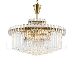 Lámpara colgante moderna contemporánea de acero de 9 luces con pantalla de cristal