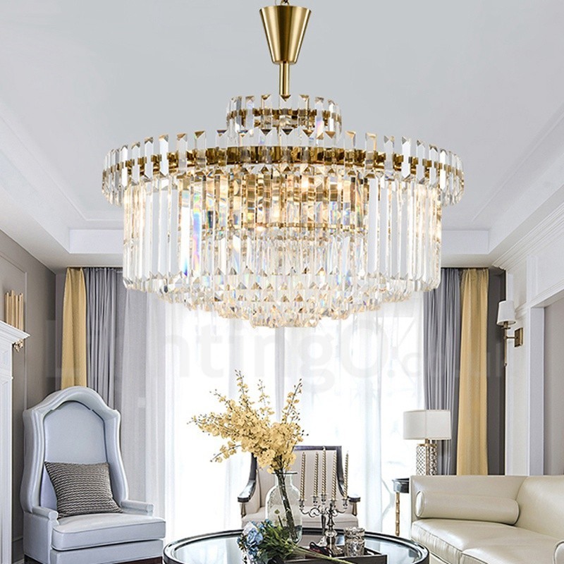 Lámpara colgante moderna contemporánea de acero de 9 luces con pantalla de cristal