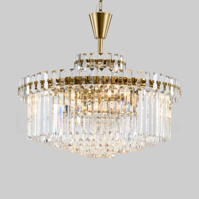 Lámpara colgante moderna contemporánea de acero de 9 luces con pantalla de cristal