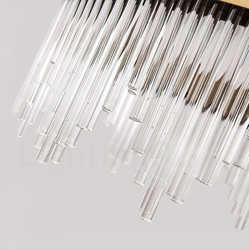 Lámpara colgante moderna y contemporánea de acero con pantalla de cristal