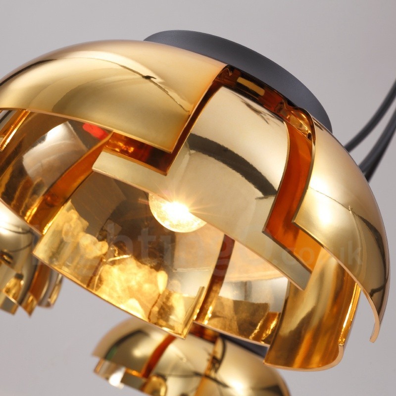 Lámpara de araña moderna contemporánea de acero de 3 luces con pantalla acrílica