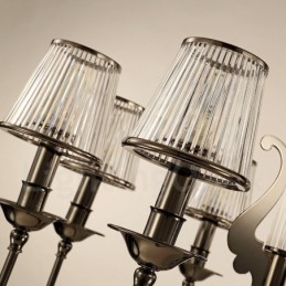 Lámpara de araña moderna contemporánea de acero de 8 luces con pantalla acrílica