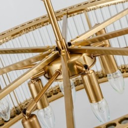 Lámpara colgante moderna y contemporánea de acero de 8 luces con pantalla de acrílico de cristal