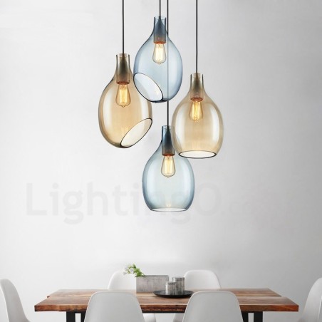 Lámpara colgante moderna contemporánea de vidrio de 1 luz con pantalla de vidrio Lámpara colgante moderna contemporánea de vidrio de 1 luz con pantalla de vidrio