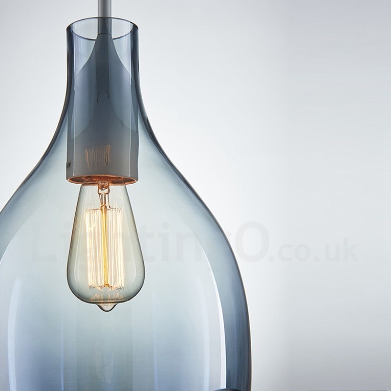 Lámpara colgante moderna contemporánea de vidrio de 1 luz con pantalla de vidrio